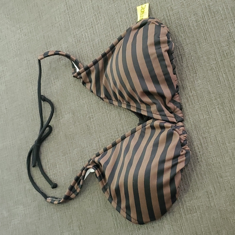 💥50% sale💥 Surfside brown/black striped bikini top #1165